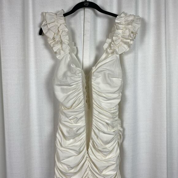 Zara Blogger Favorite Off White Ruched Front Mini Dress Sz.S NWT - Picture 13 of 16